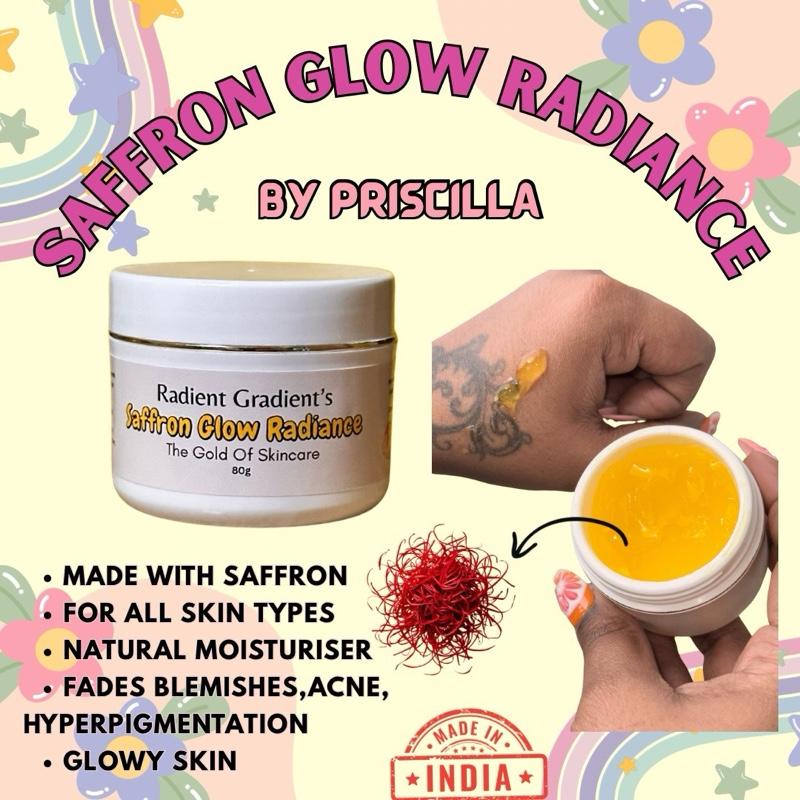 Saffron Glow Radiance Gel By Priscilla Glass Skin Finish Non sticky Natural Moisturiser Made In India