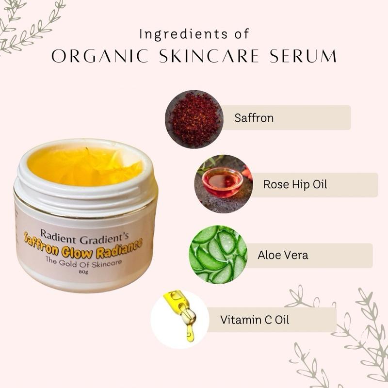Saffron Glow Radiance Gel By Priscilla Glass Skin Finish Non sticky Natural Moisturiser Made In India